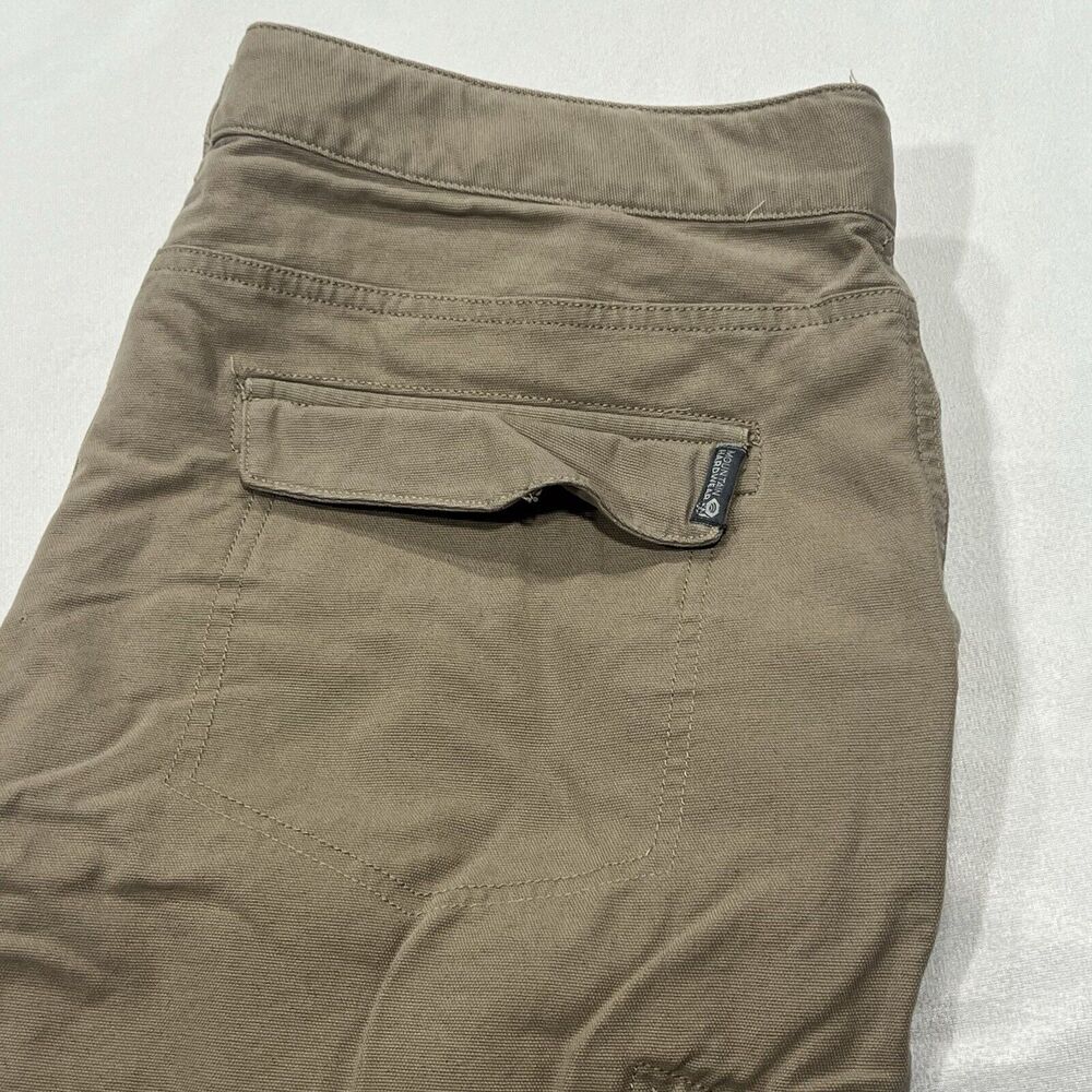 Mountain Hardwear Men Belted Khaki Canvas Cotton Pants‎ Outdoor Hiking Sz 36X29